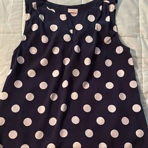 Navy polkadot top